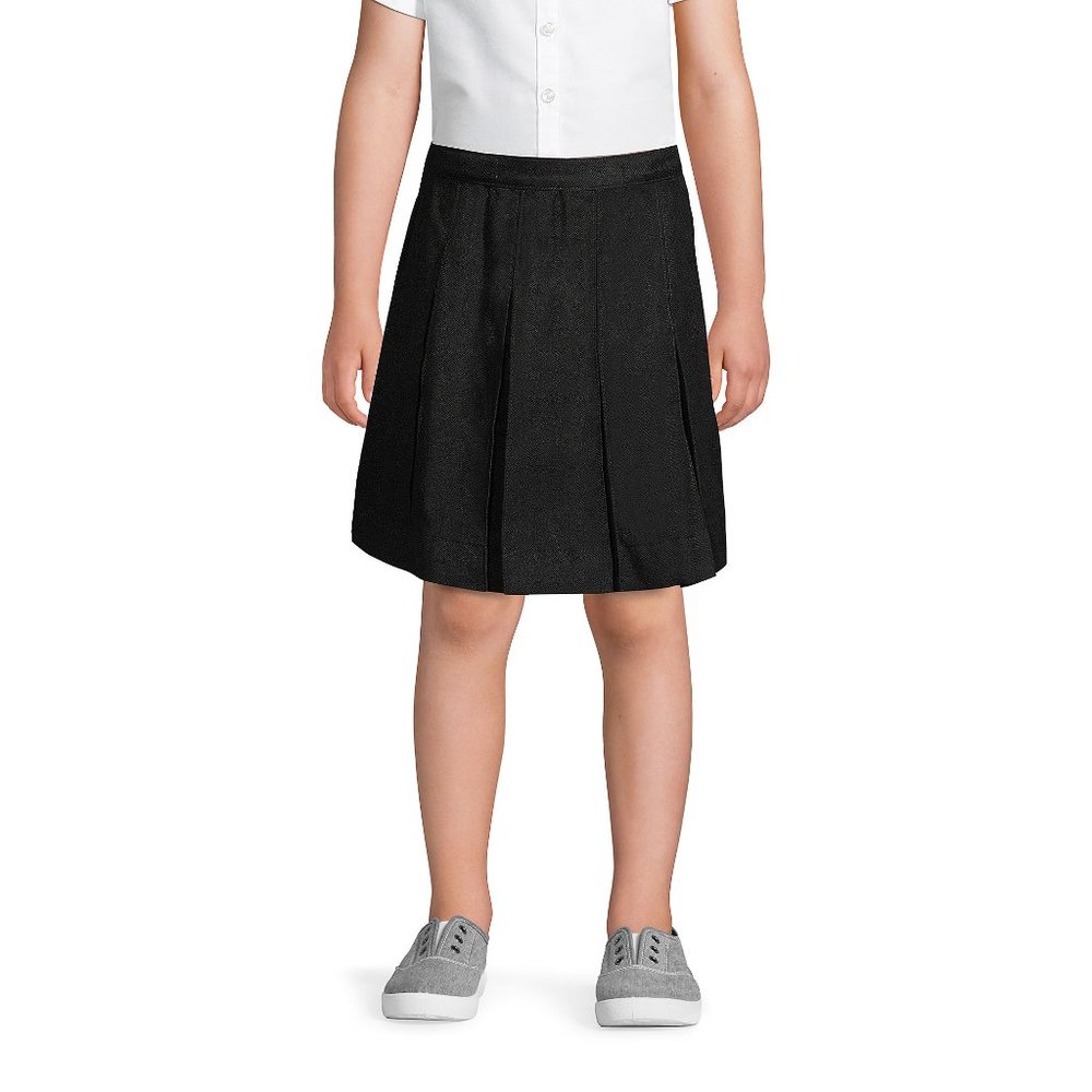 Lands' End School Uniform Girls Box Pleat Skirt Top of Knee, Classic Navy, NWT